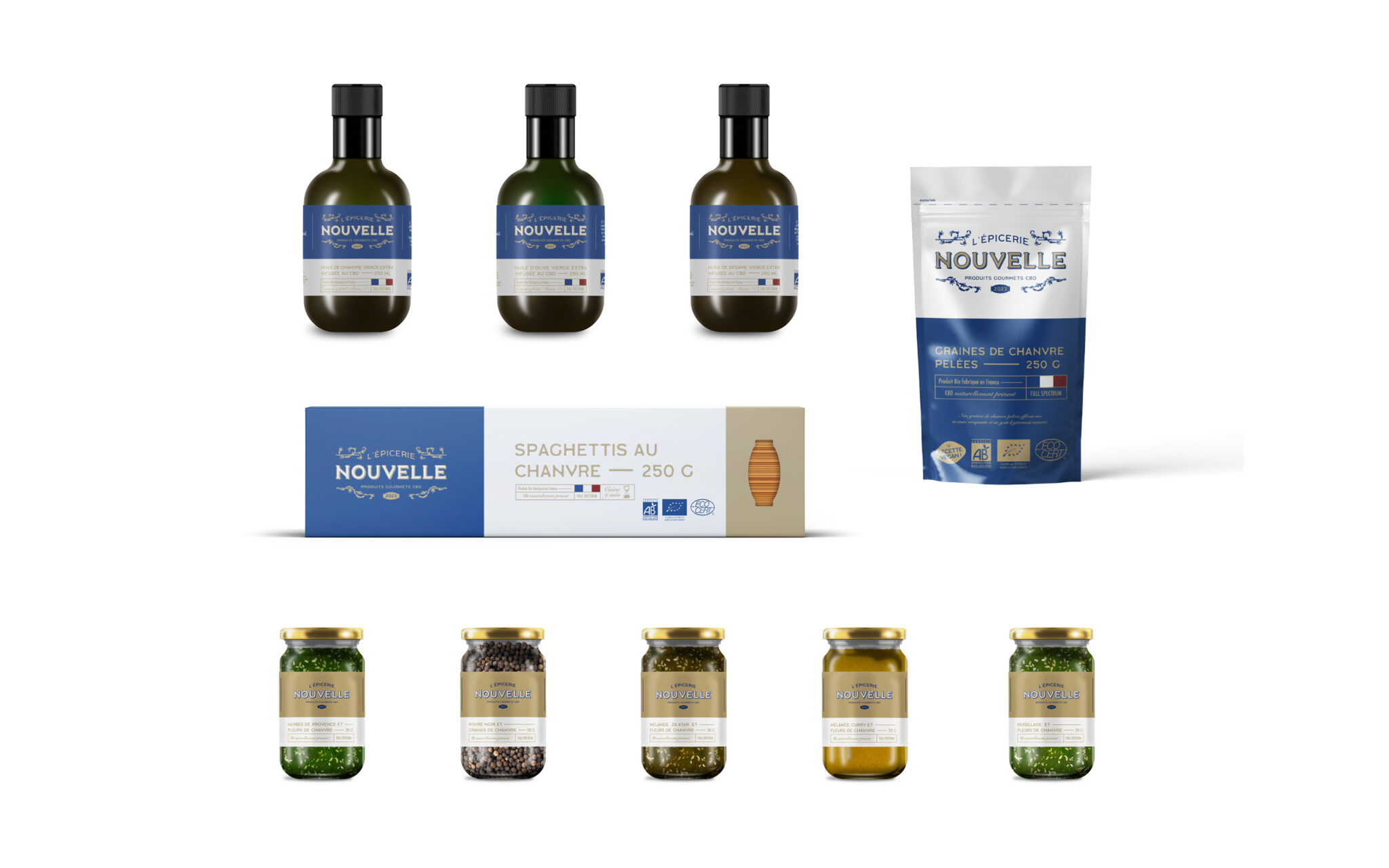 les designs de la gamme de produits de l'épicerie nouvelle