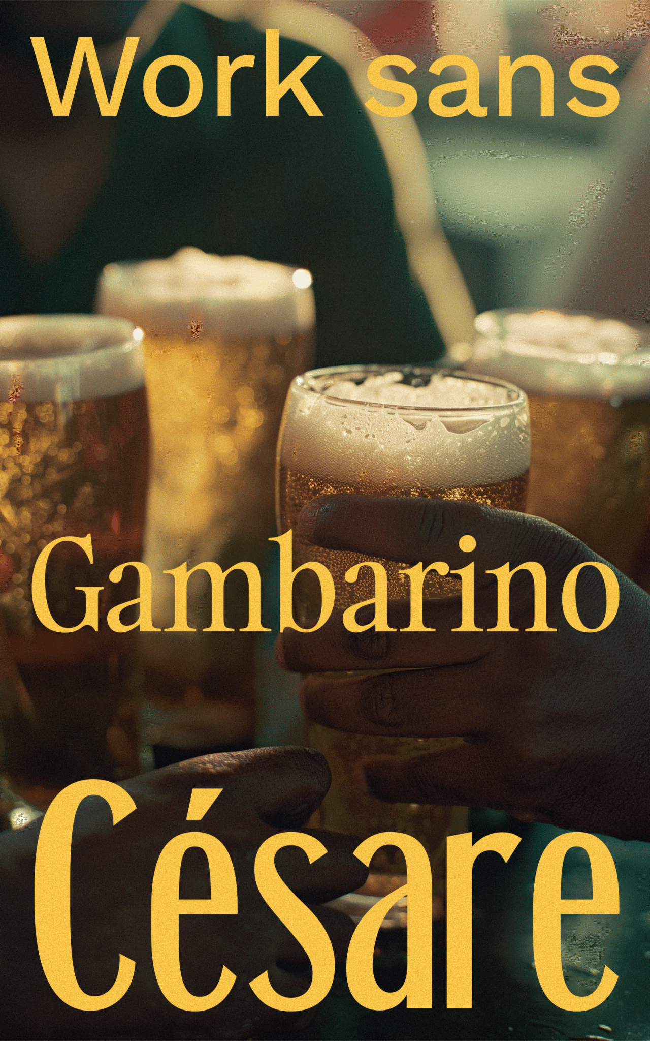 design typographique du projet sur fond photographique