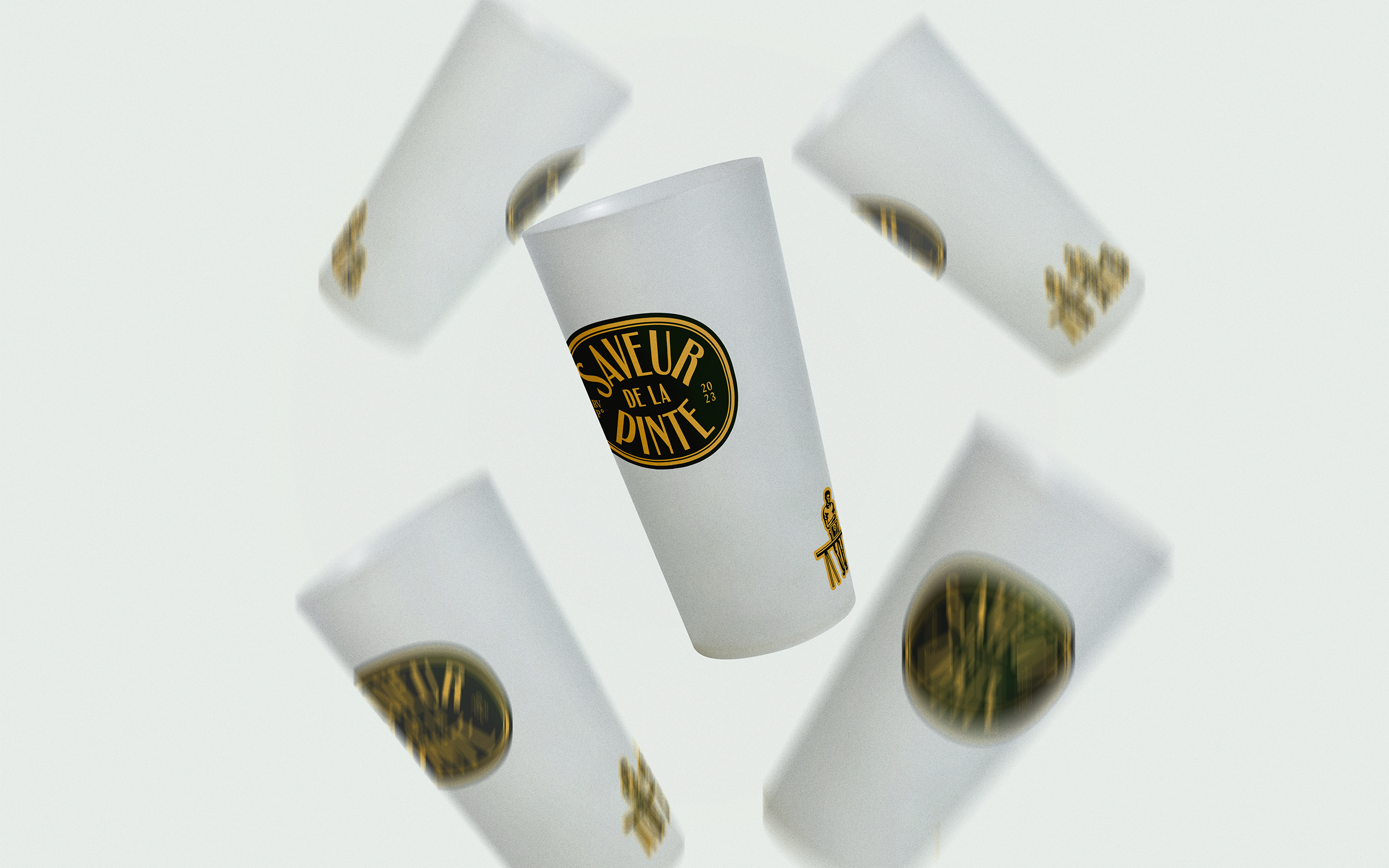 design gobelets bière brandés saveur de la pinte