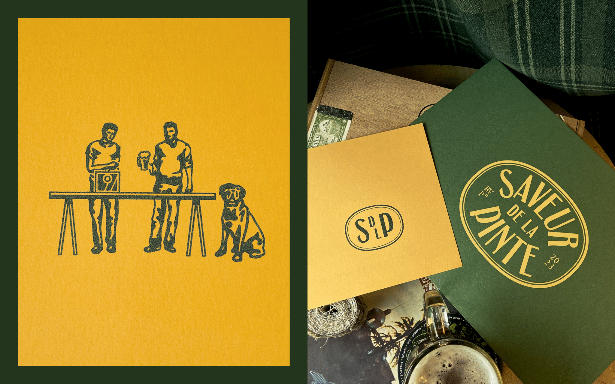 Print du logo illustratif et photo de papeterie