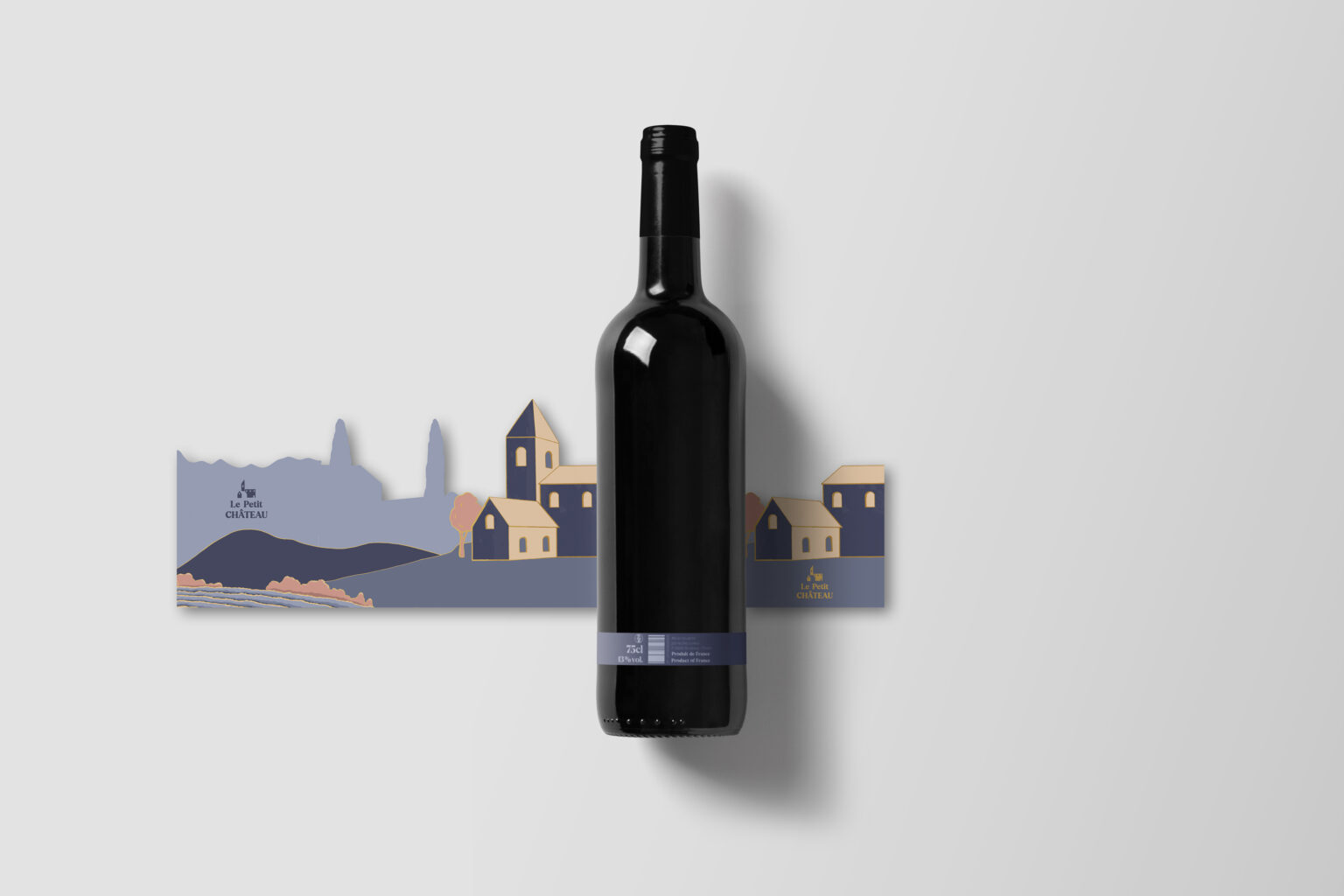 Design étiquette de vin dépliable -extérieur