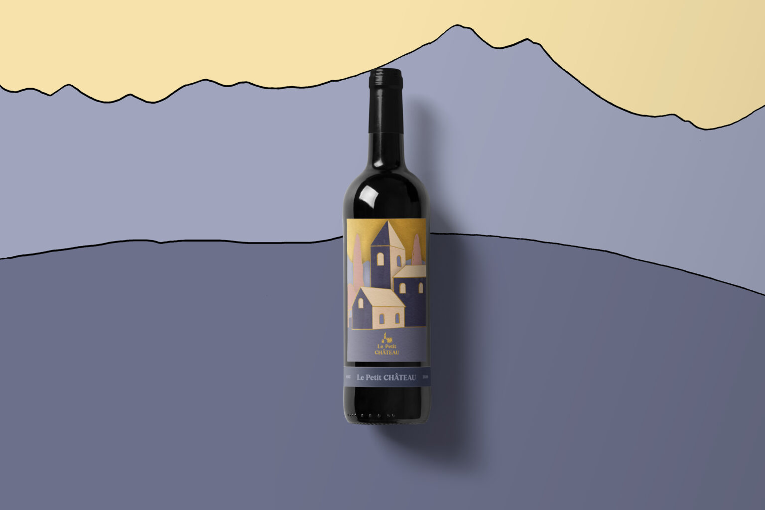 Design étiquette de vin dépliable